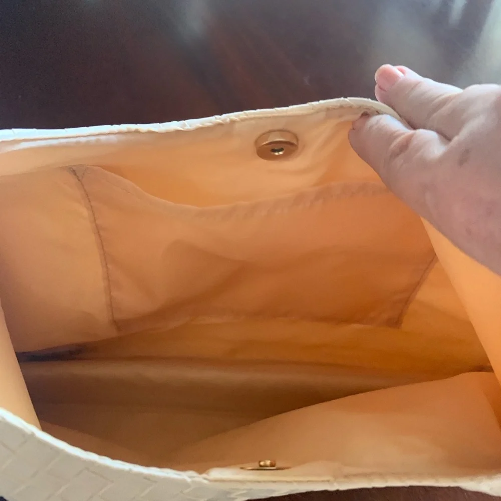 Ulta Beauty Cream Hobo Bag with Textured Design